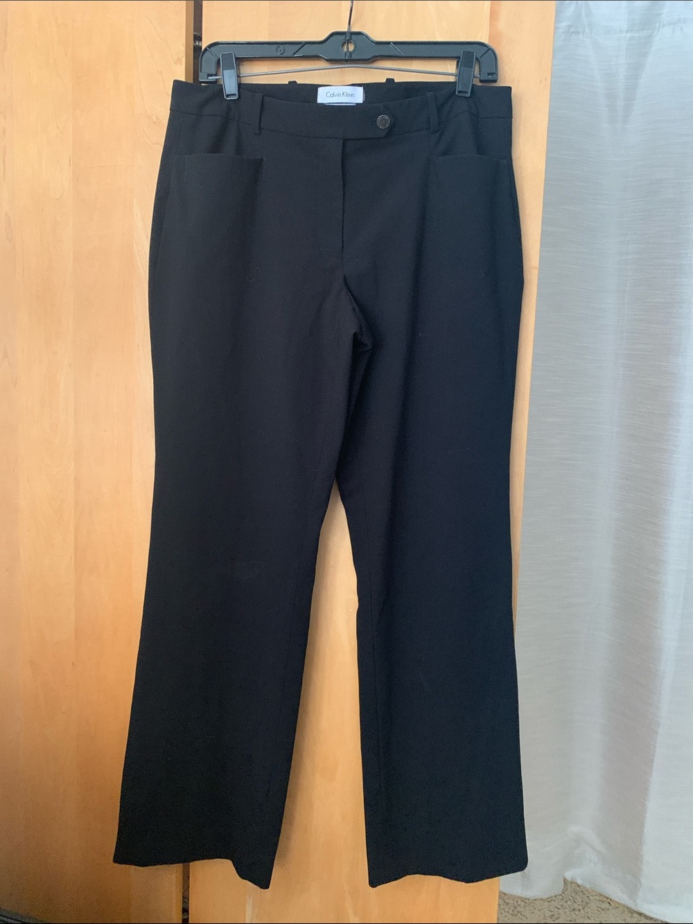 Calvin Klein Womens Modern Fit Mid-Rise Pants Trousers black